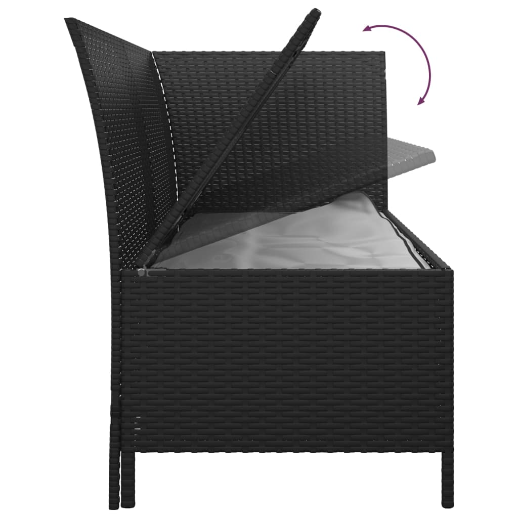 Set Divani da Giardino 4 pz con Cuscini Nero in Polyrattan
