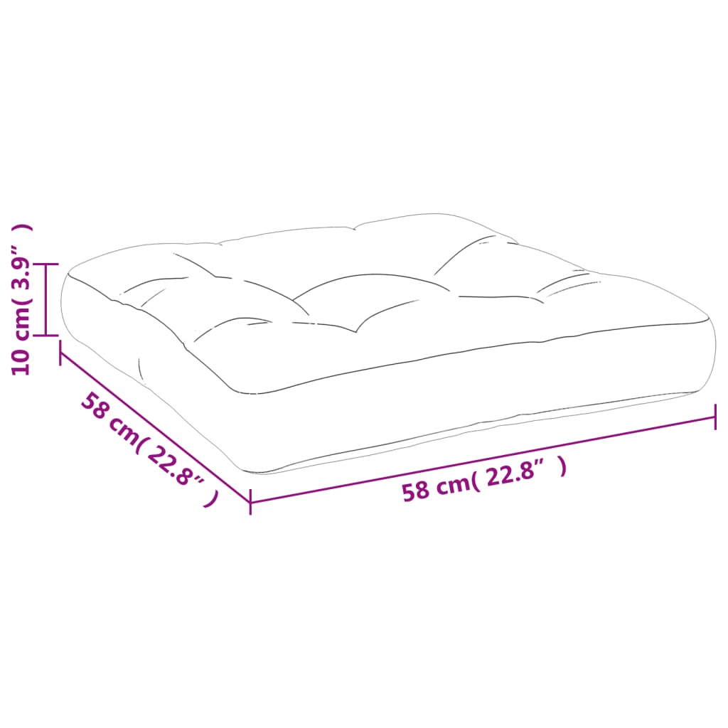 Cuscino per Pallet Grigio 58x58x10 cm in Tessuto