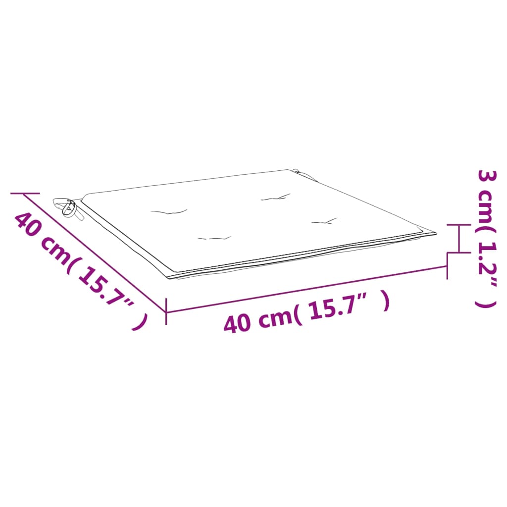 Cuscini per Sedia 2 pz Motivo a Foglie 40x40x4 cm Tessuto