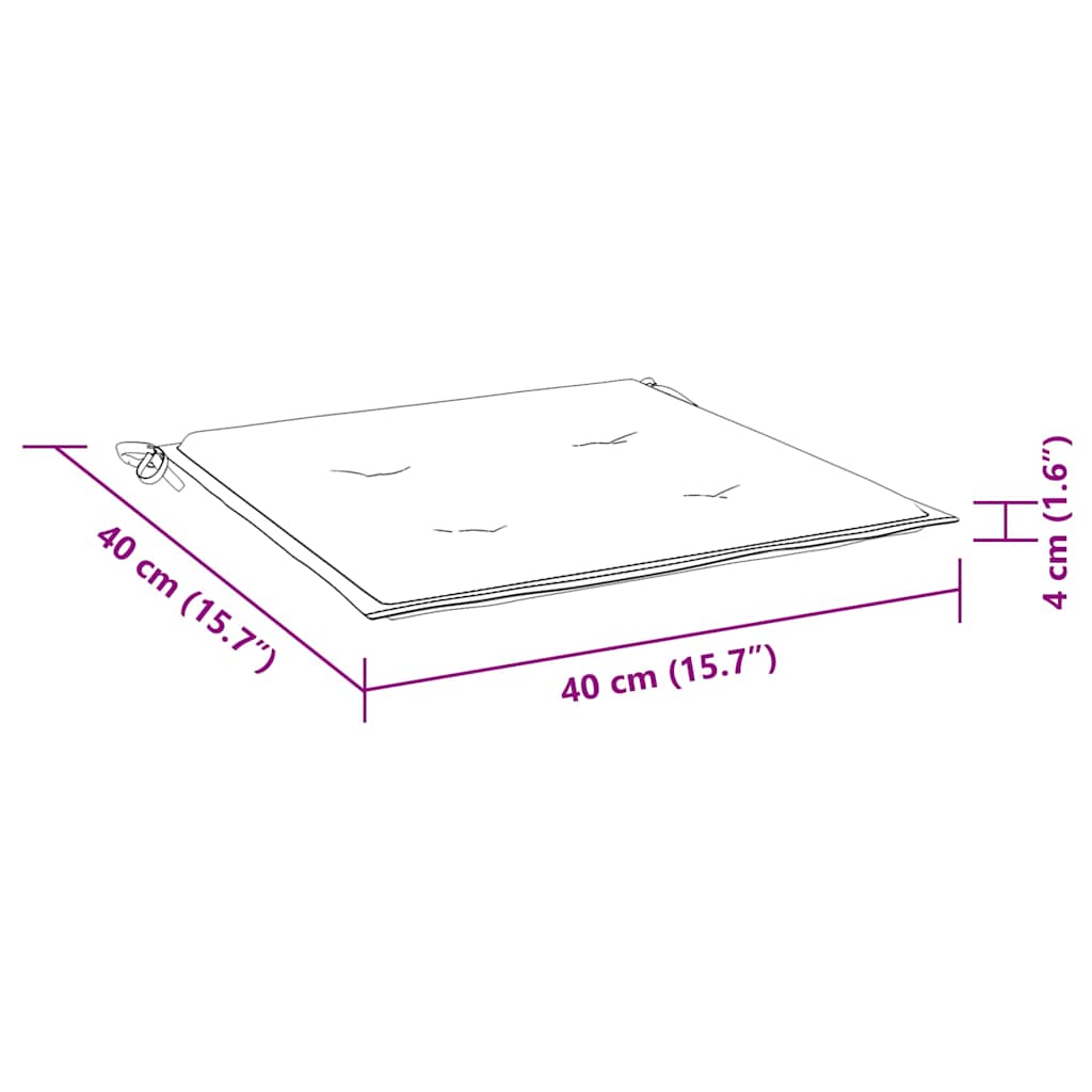 Cuscini per Sedia 6 pz Strisce Bianche e Blu 40x40x4 cm Tessuto | homemem39