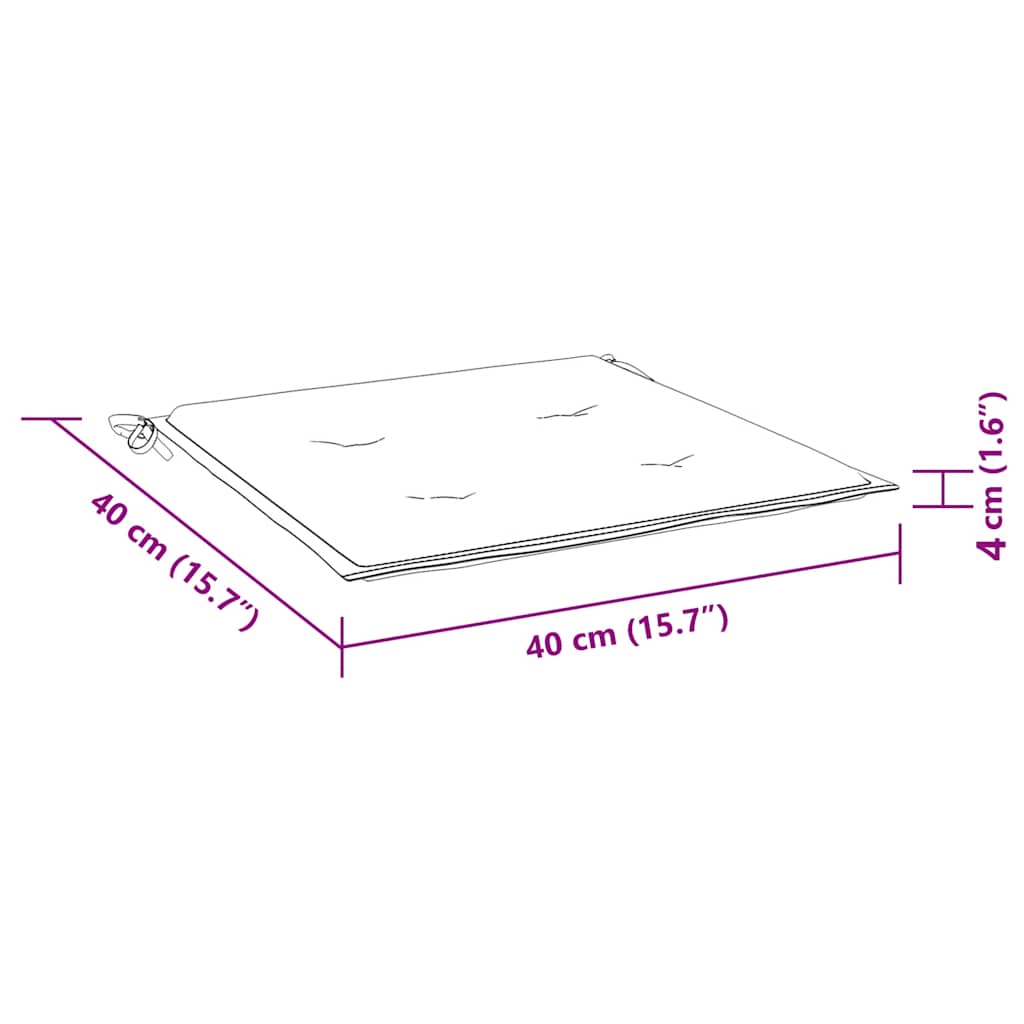 Cuscini per Sedia 2 pz Motivo a Foglie 40x40x4 cm Tessuto | homemem39