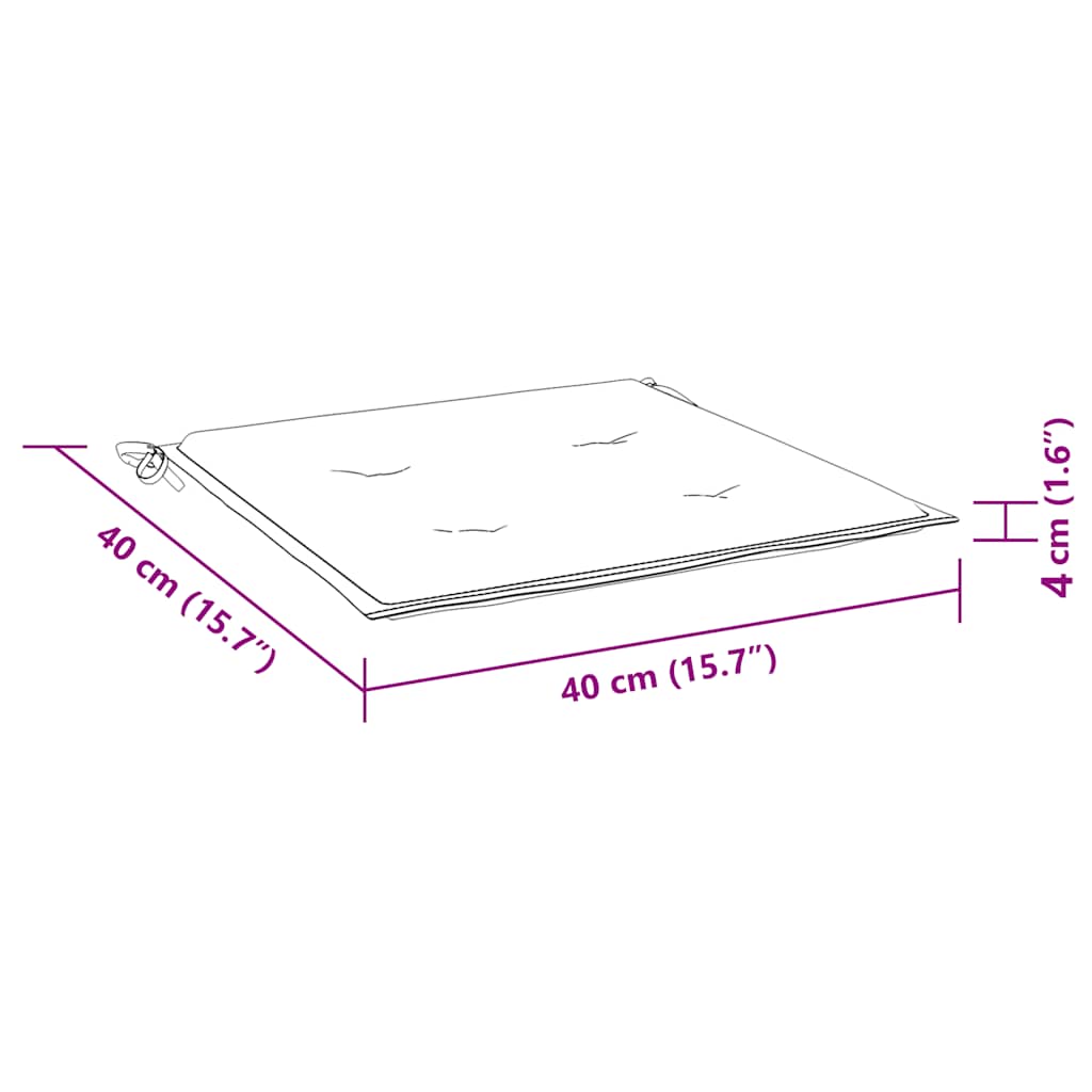 Cuscini per Sedia 2 pz Turchese 40x40x4 cm in Tessuto | homemem39