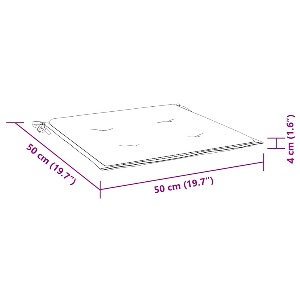 Cuscini per Sedia 2pz Strisce Bianche e Blu 50x50x4 cm Tessuto | homemem39