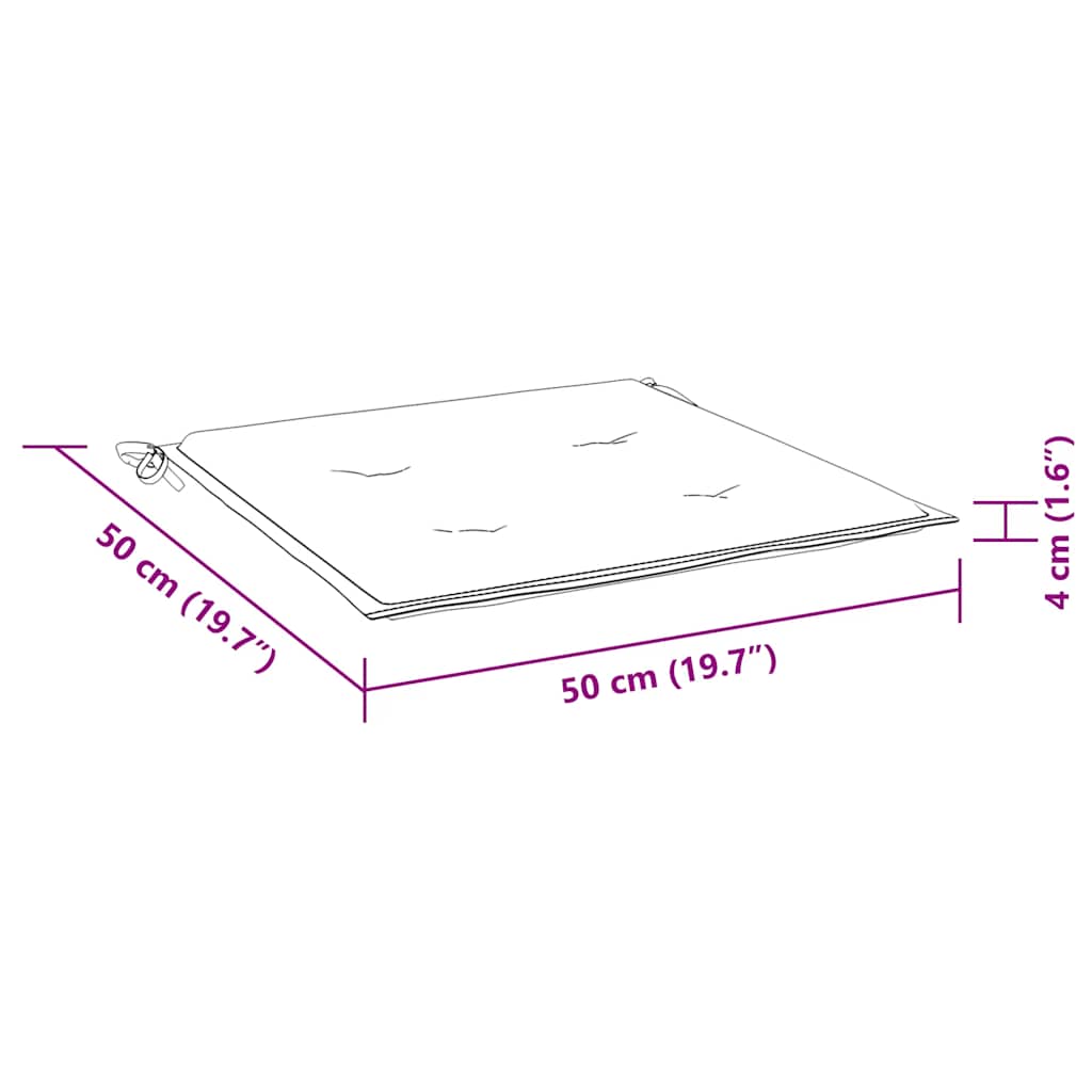 Cuscini per Sedia 4 pz Multicolore 50x50x4 cm in Tessuto | homemem39