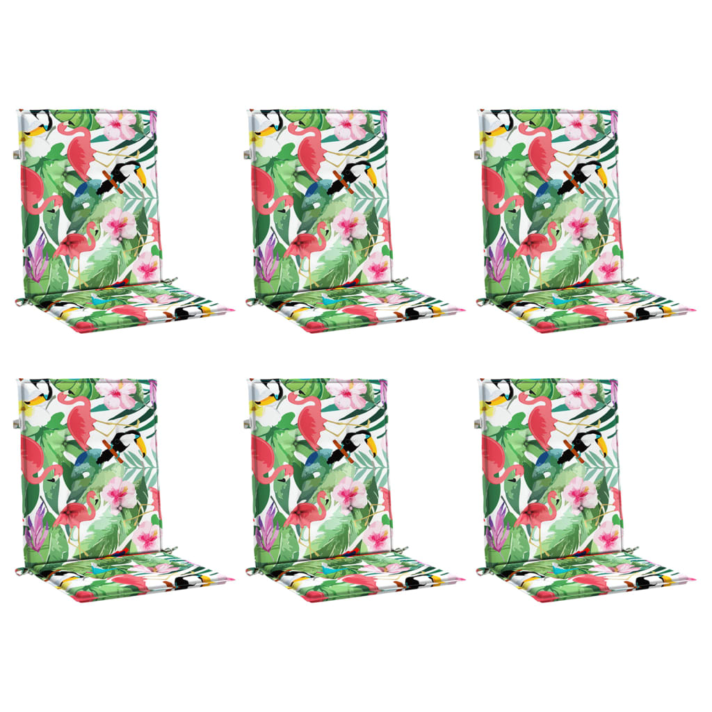 Cuscini per Sedia Schienale Basso 6 pz Multicolore in Tessuto | homemem39