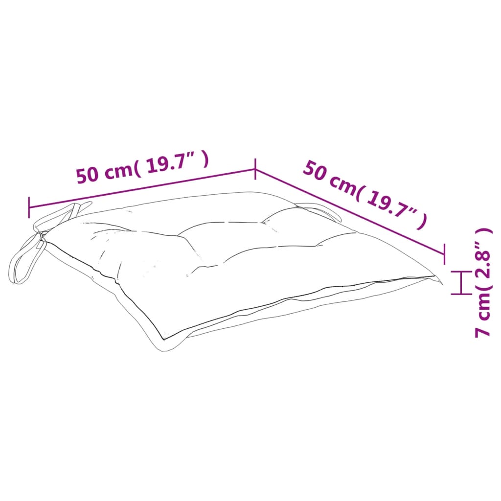 Cuscini per Sedia 2 pz a Foglie 50x50x7 cm Tessuto Oxford