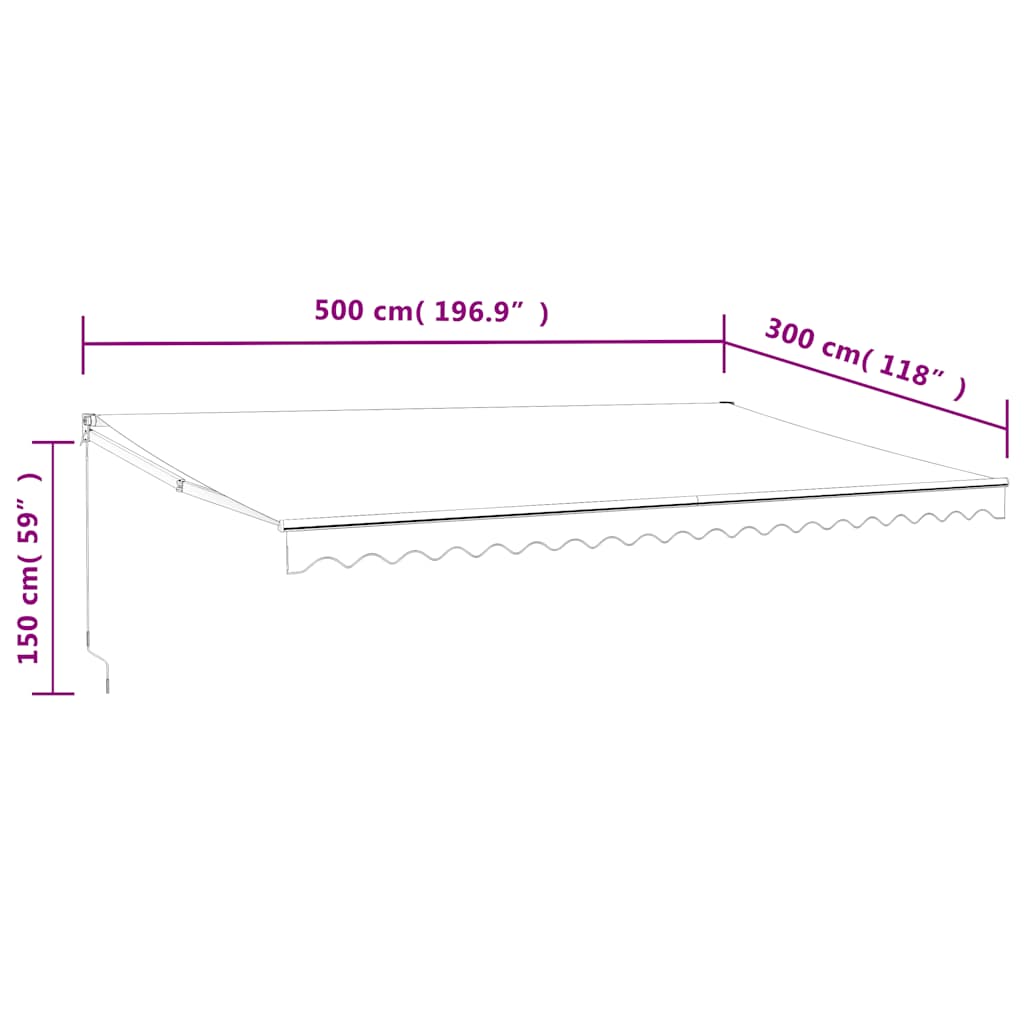 Tenda Sole Automatica Retrattile Blu e Bianca 5x3 m | homemem39
