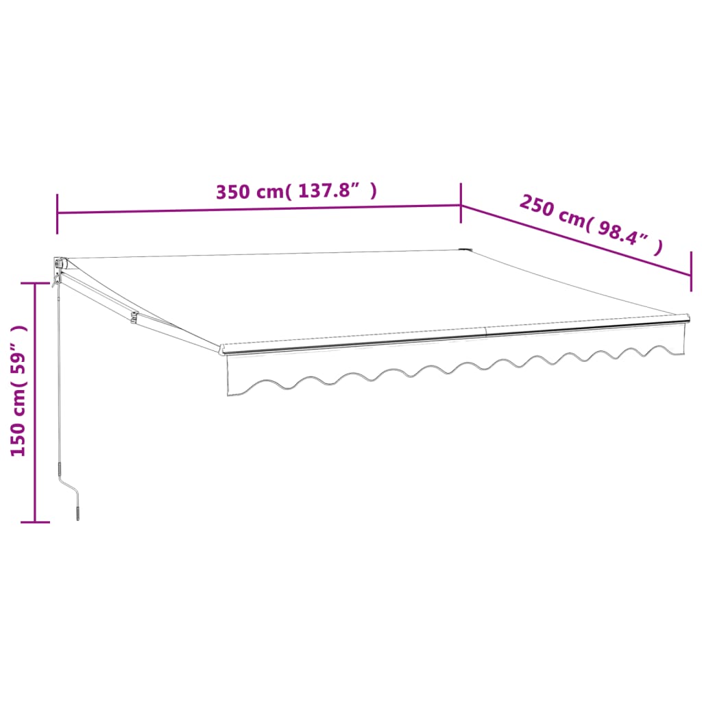 Tenda Sole Automatica Retrattile Crema 3,5x2,5 m | homemem39