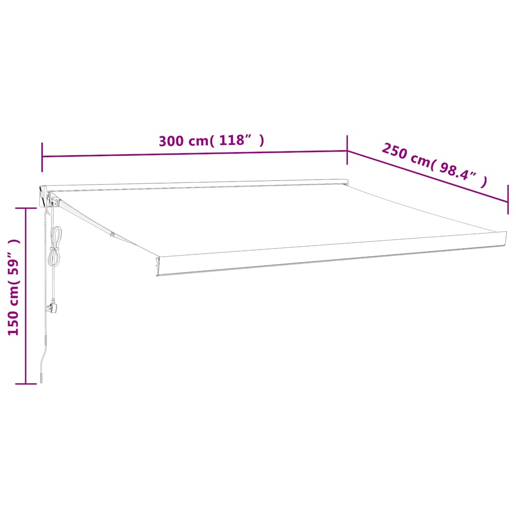 Tenda Retrattile Arancione Marrone 3x2,5 m Tessuto e Alluminio | homemem39