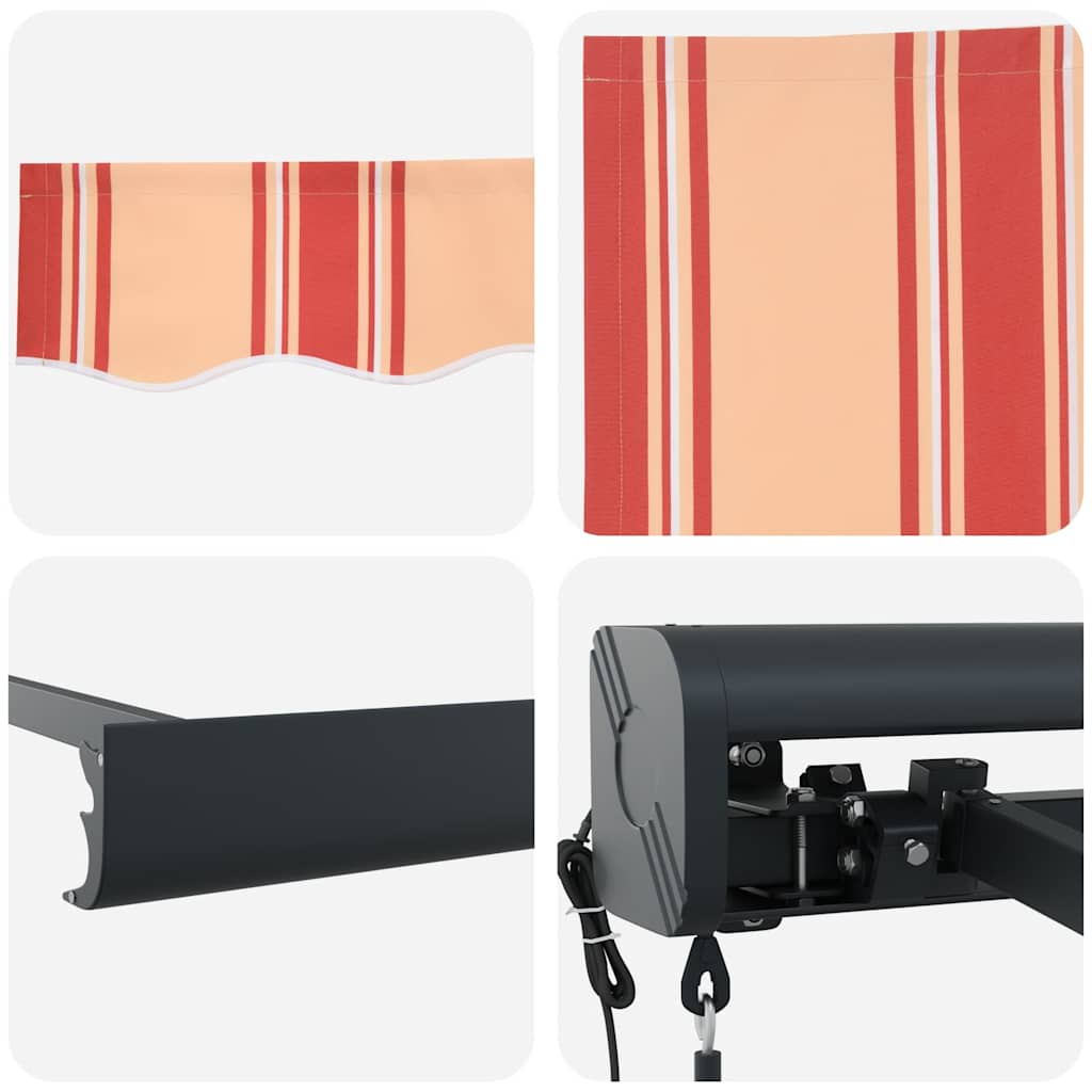 Tenda Retrattile Gialla e Bianca 4,5x3 m in Tessuto e Alluminio