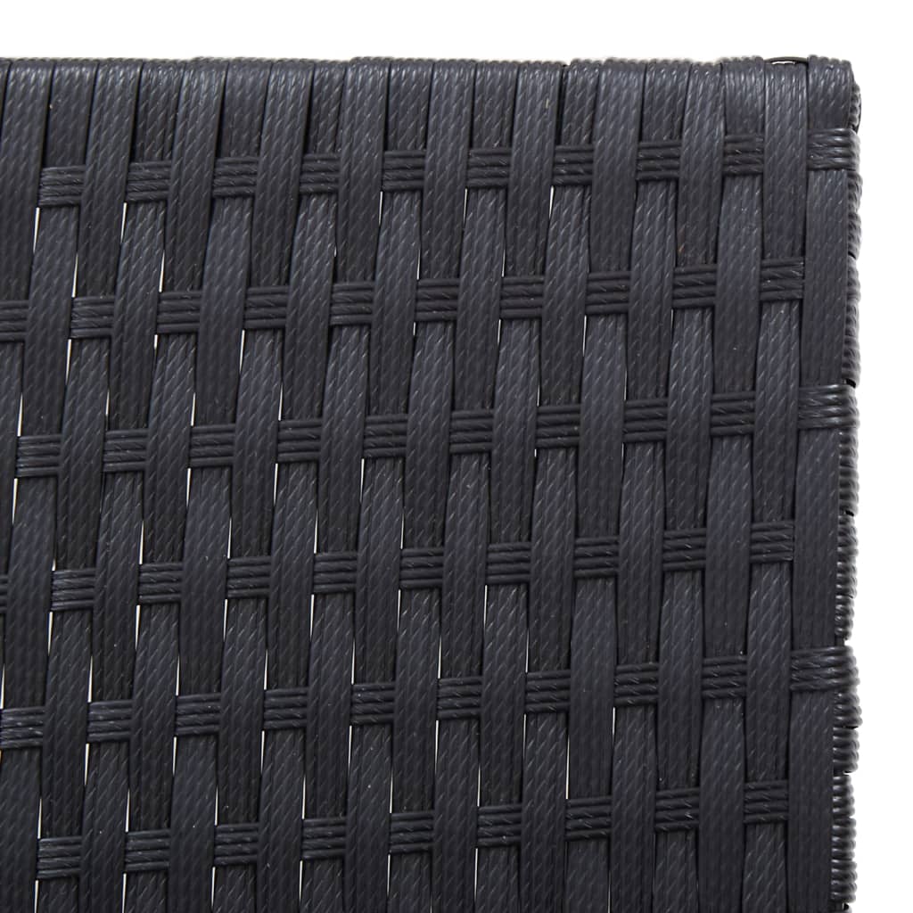 Sdraio 2pz Nero e Marrone Polyrattan e Legno Massello di Acacia | homemem39