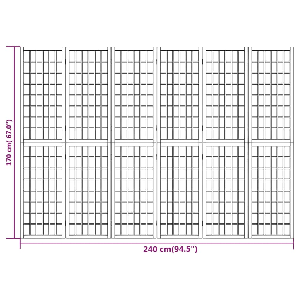 Divisorio Pieghevole 6 Pannelli Stile Giapponese 240x170 cm | homemem39