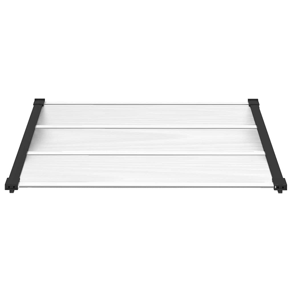 Tettoia per Porta Nero e Trasparente 122x90 cm in Policarbonato | homemem39