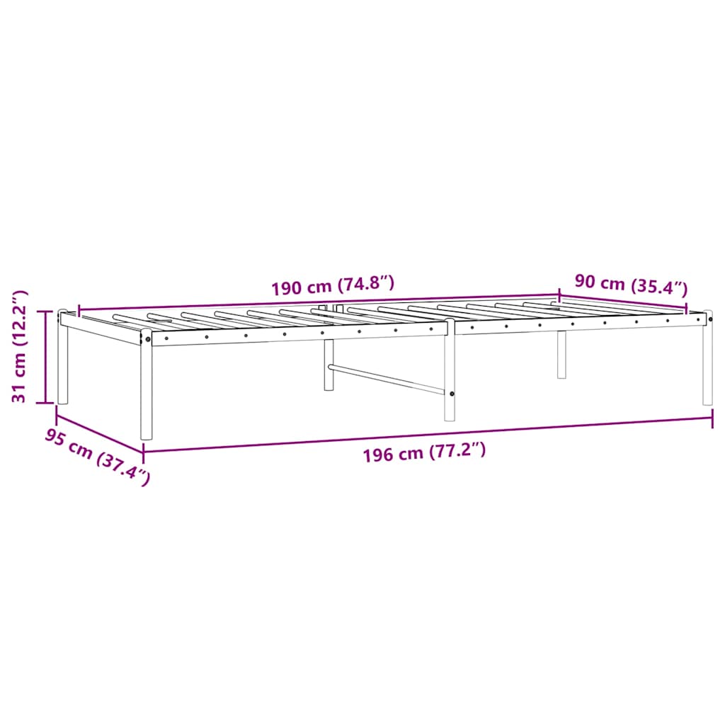 Giroletto in Metallo Nero 90x190 cm | homemem39