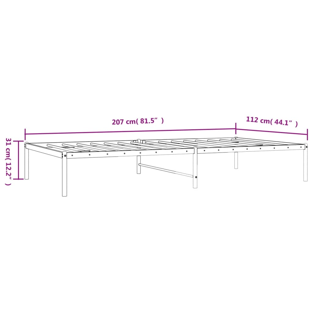 Giroletto in Metallo Nero 107x203 cm | homemem39