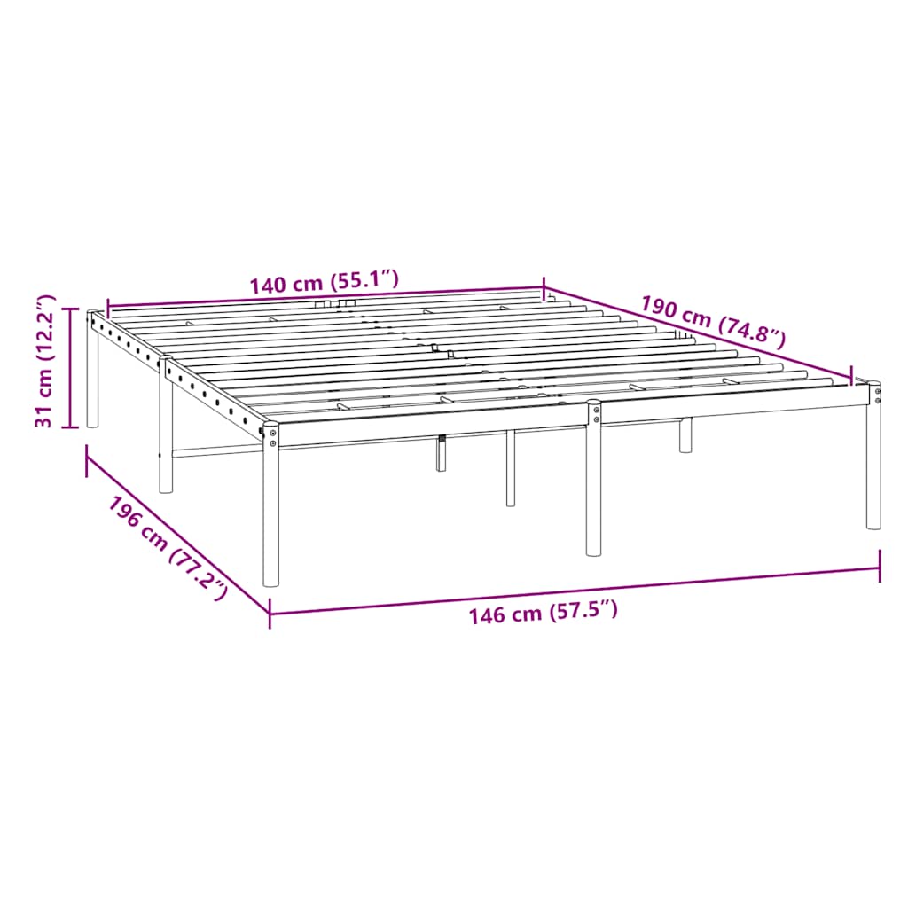 Giroletto in Metallo Bianco 140x190 cm | homemem39