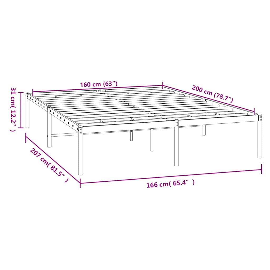 Giroletto in Metallo Bianco 160x200 cm | homemem39