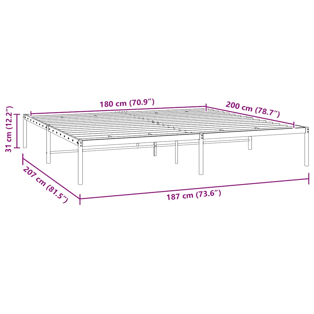 Giroletto Metallo Bianco 180x200 cm | homemem39