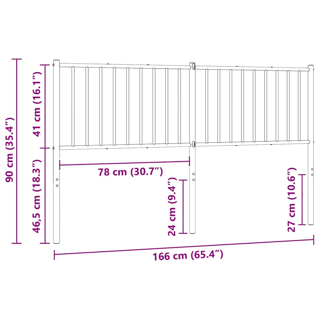 Testiera di Ricambio in Metallo Bianco 160 cm