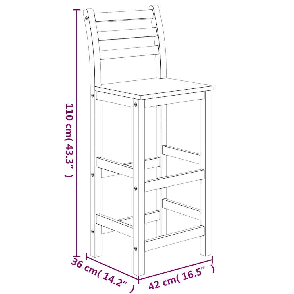 Set da Bar da Giardino 5 pz in Legno Massello di Acacia | homemem39