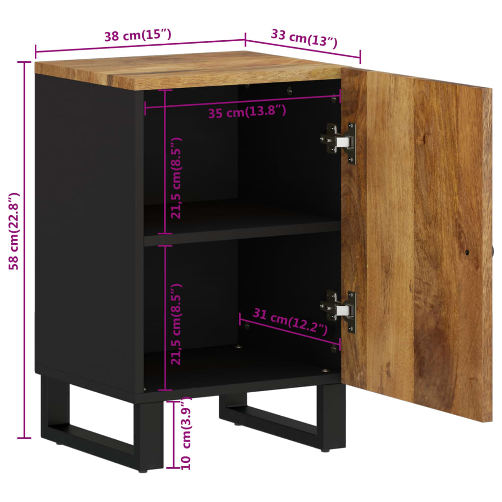 Mobile da Bagno 38x33x58 cm in Legno Massello di Mango | homemem39