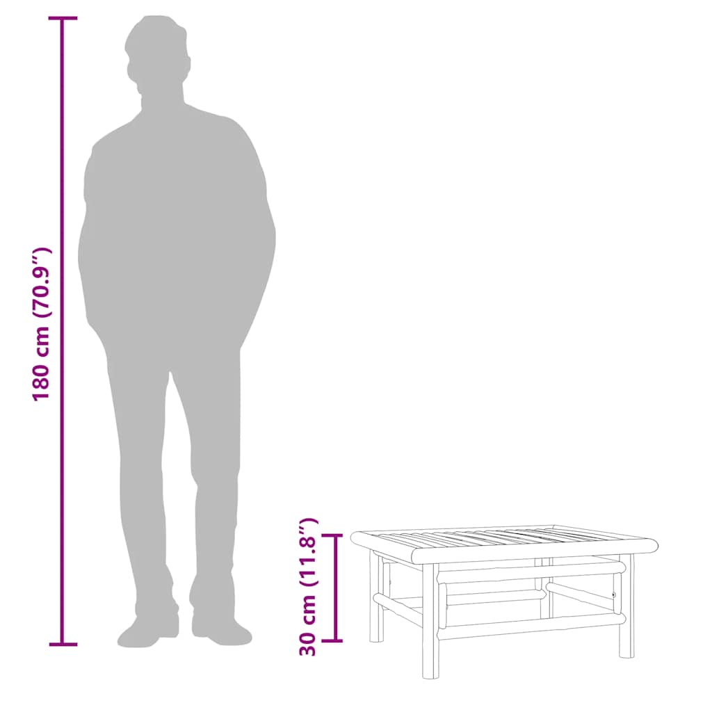 Tavolo da Giardino 65x55x30 cm in Bambù - homemem39