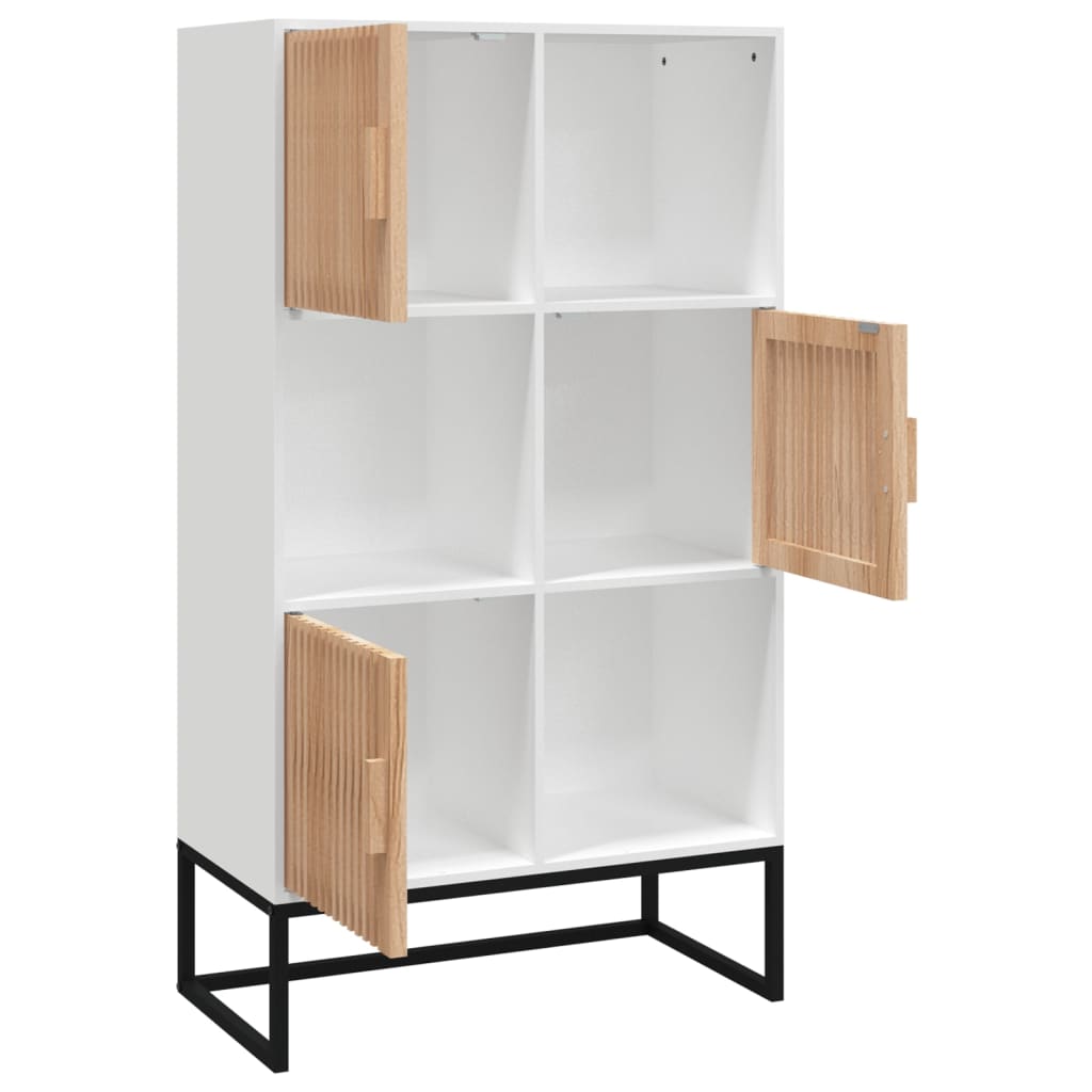 Credenza Bianca 70x35x125 cm in legno multistrato