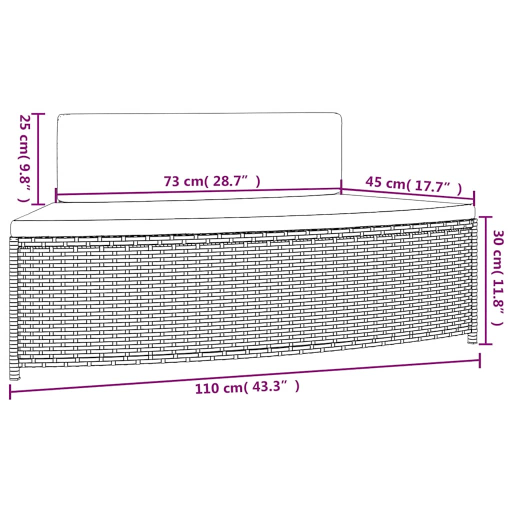 Panche per Spa con Cuscini 2 pz in Polyrattan Grigio | homemem39