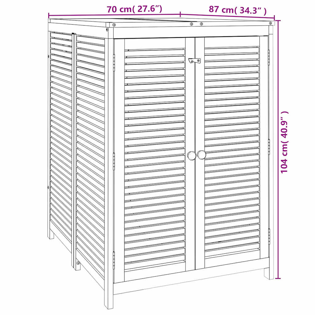 Contenitore da Giardino 70x87x104cm in Legno Massello di Acacia | homemem39