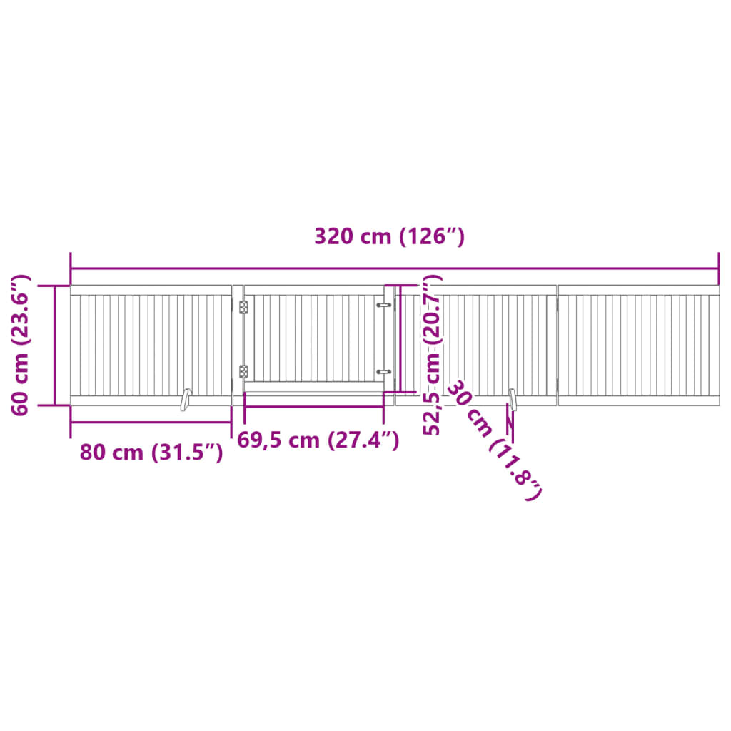 Cancello Cani Porta Pieghevole Marrone 4 Pannelli 320cm Pioppo | homemem39