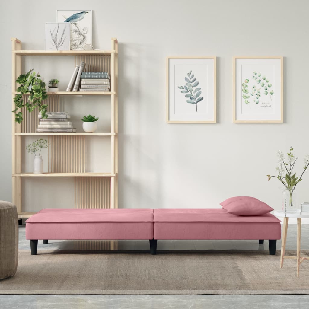 Divano Letto Rosa in Velluto | homemem39
