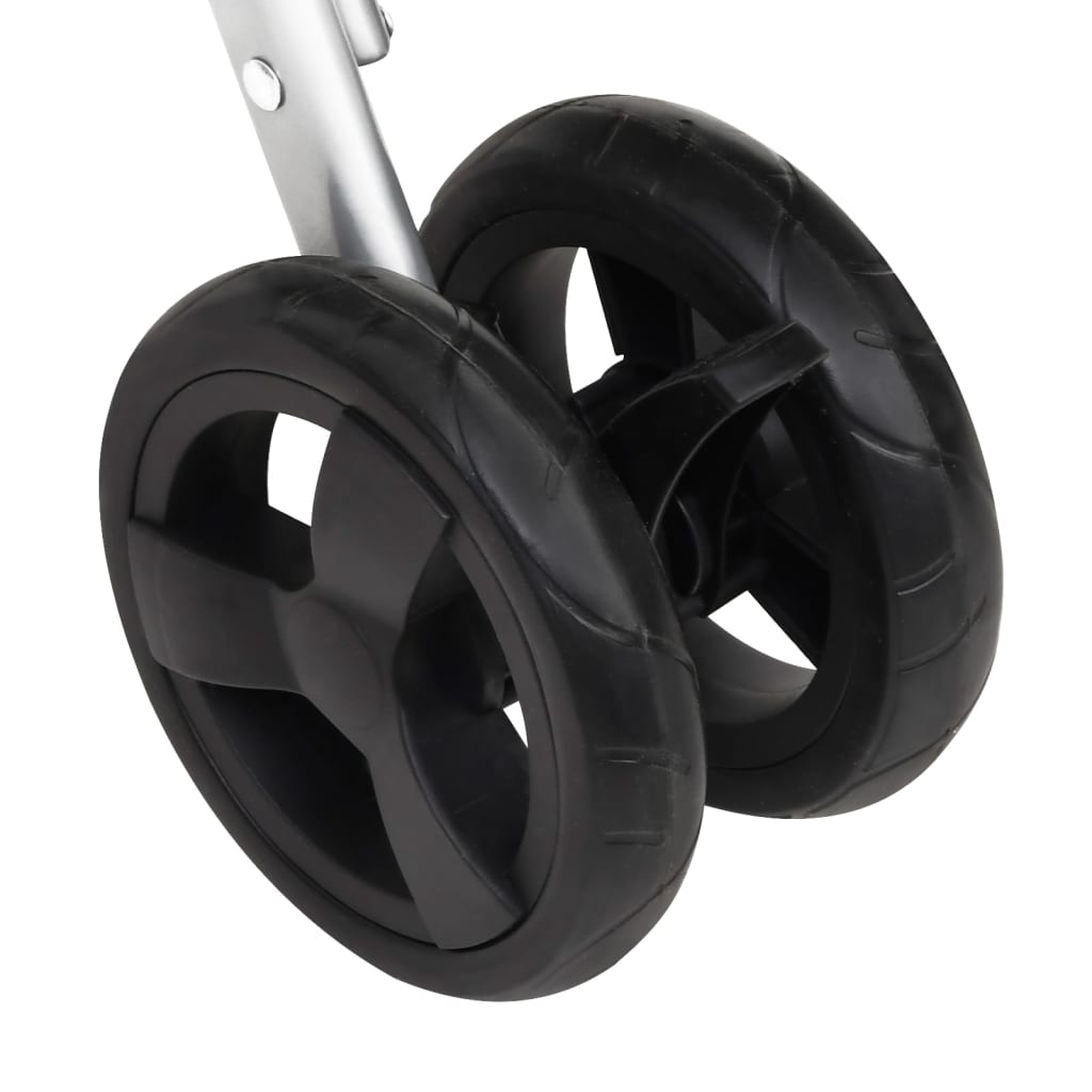 Passeggino Cani Pieghevole Grigio 100x49x96cm Tessuto di Lino - homemem39