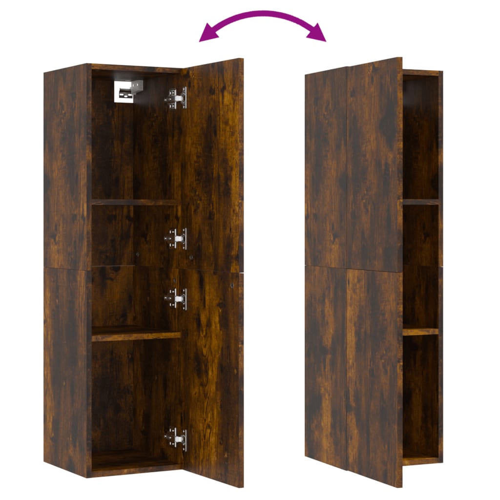 Mobile Porta TV a Parete Rovere Fumo 30,5x30x110 cm | homemem39