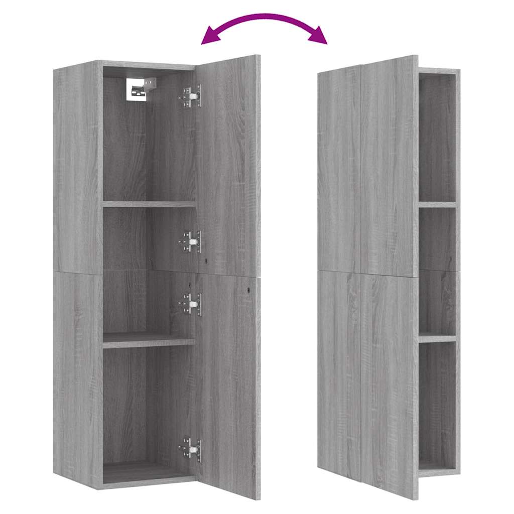 Mobile Porta TV a Parete Grigio Sonoma 30,5x30x110 cm