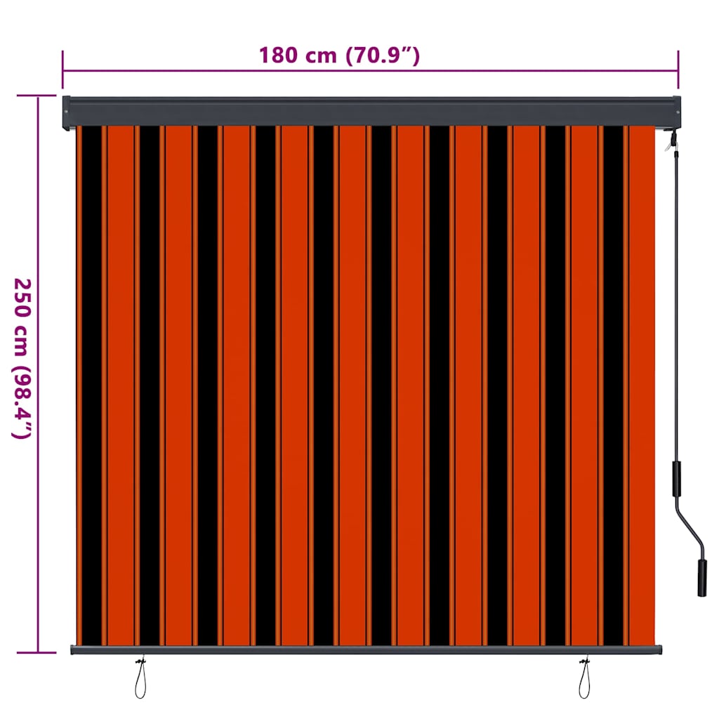 Tenda a rullo Arancione e Marrone 180 x 250 cm