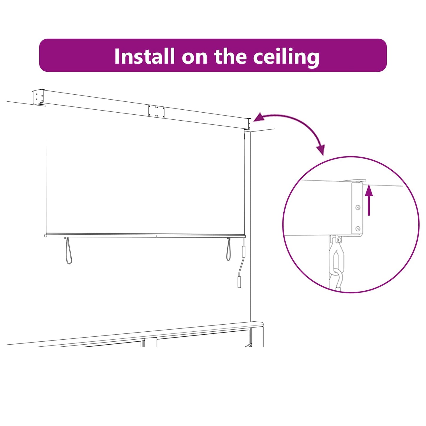 Tenda a rullo Crema 200 x 250 cm Tessuto e Alluminio