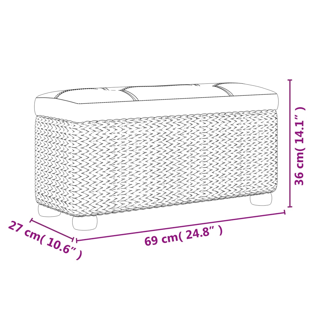 Panche Portaoggetti 2 pz con Cuscino Marrone 69 cm Tifa | homemem39