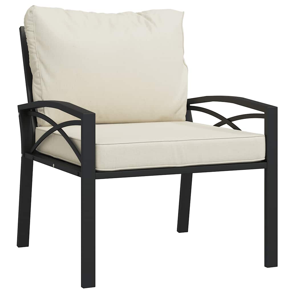 Sedie da Giardino con Cuscini Sabbia 2pz 68x76x79 cm Acciaio | homemem39