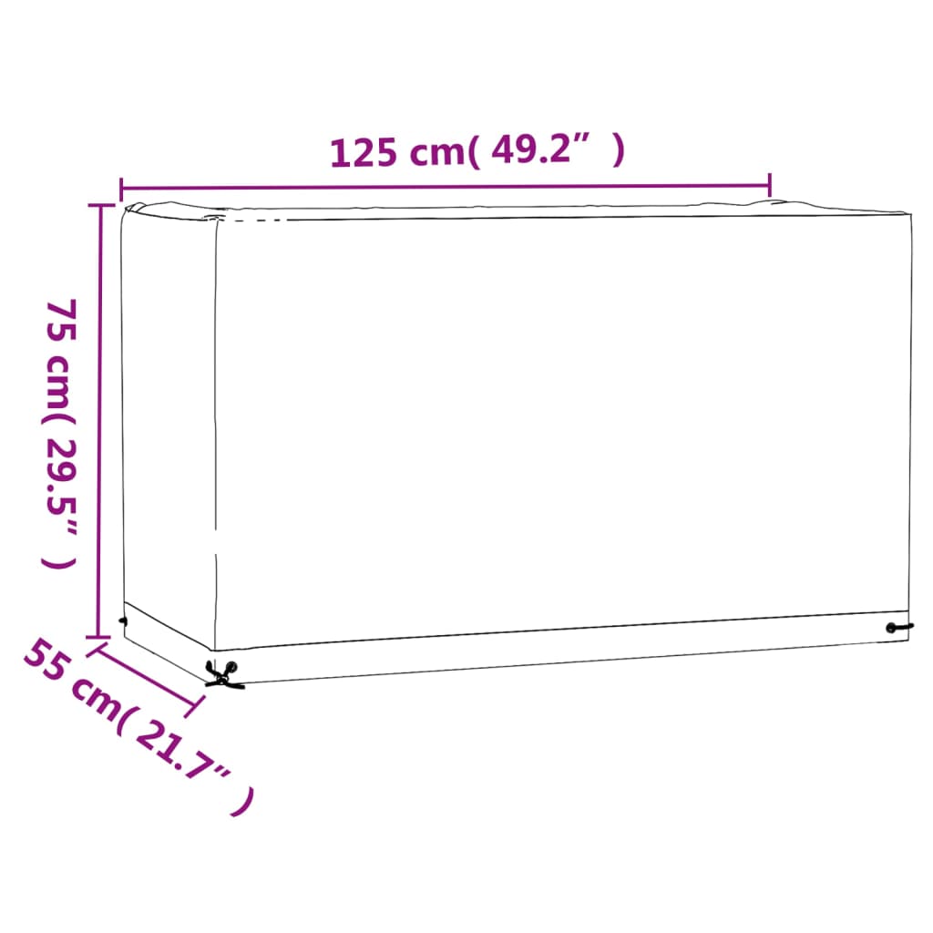 Coperture Mobili Giardino 2pz 8Occhielli 125x55x75 Rettangolari
