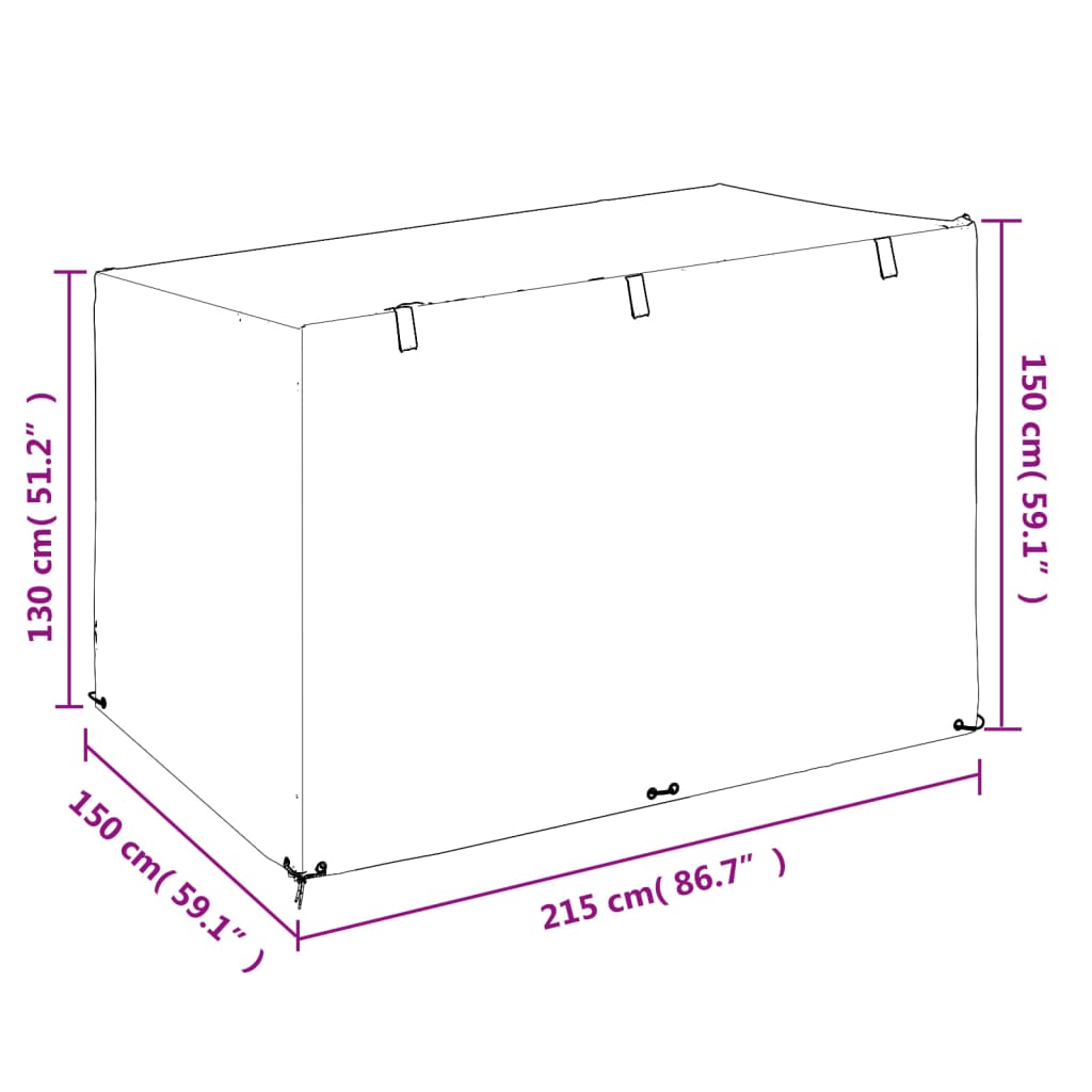 Copri Panca Dondolo 2pz 12Occhielli 215x150x130/150 Polietilene | homemem39