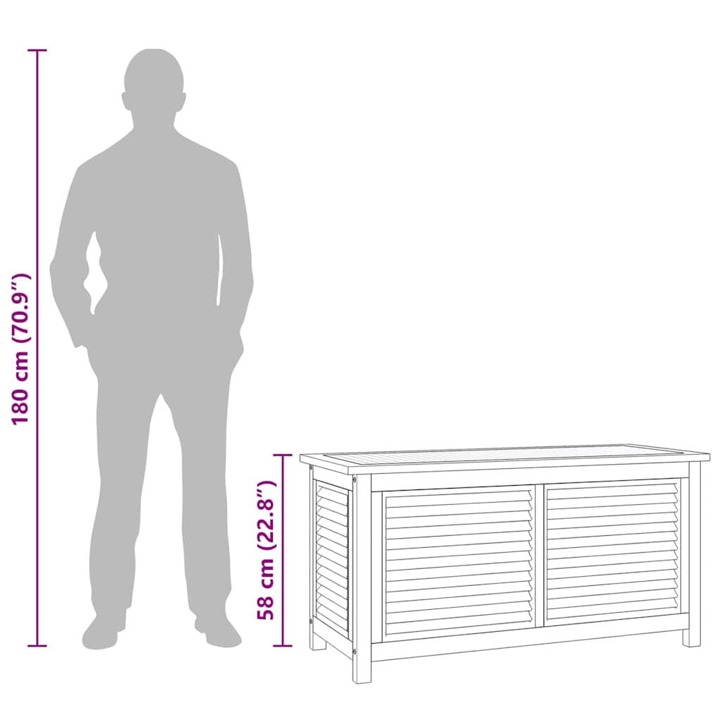 Contenitore Giardino con Borsa 114x50x58cm Legno Massello Teak | homemem39