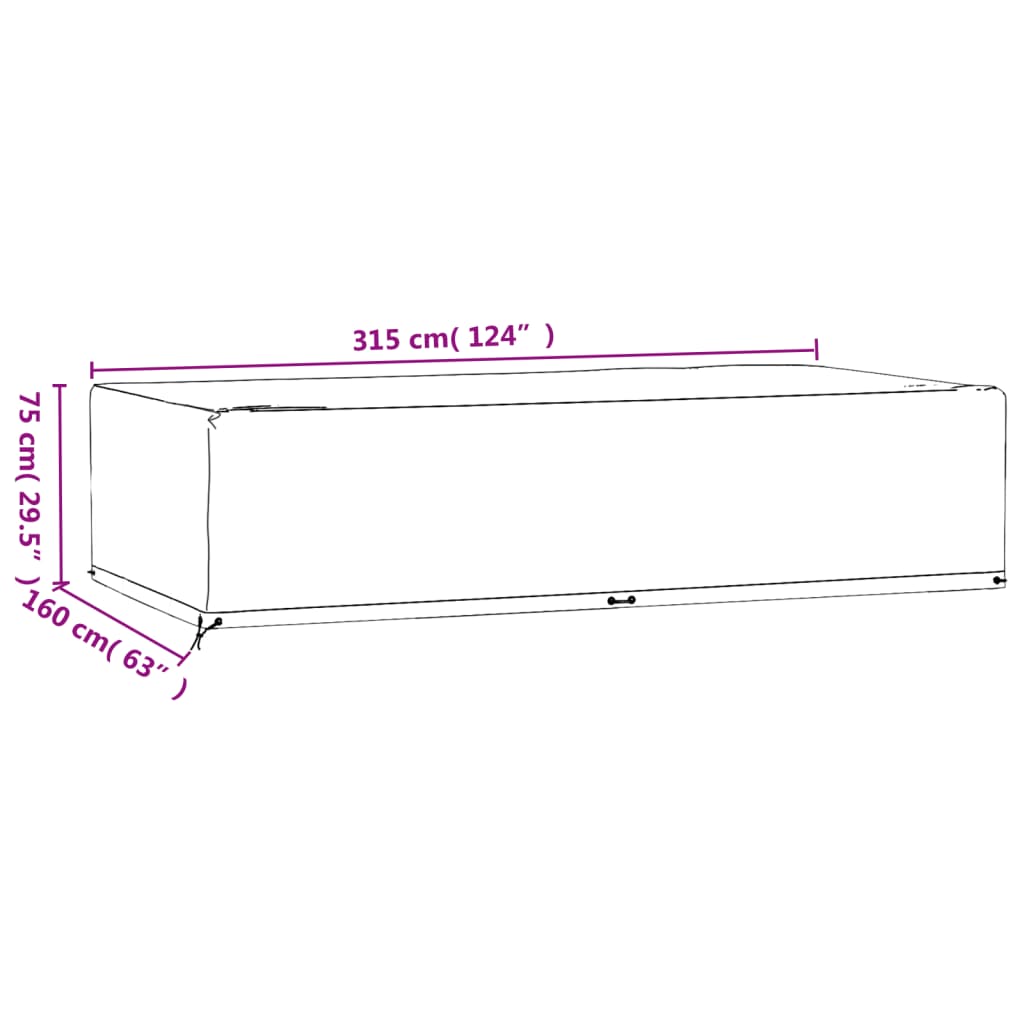 Copertura Mobili Giardino 12 Occhielli 315x160x75 Rettangolare | homemem39