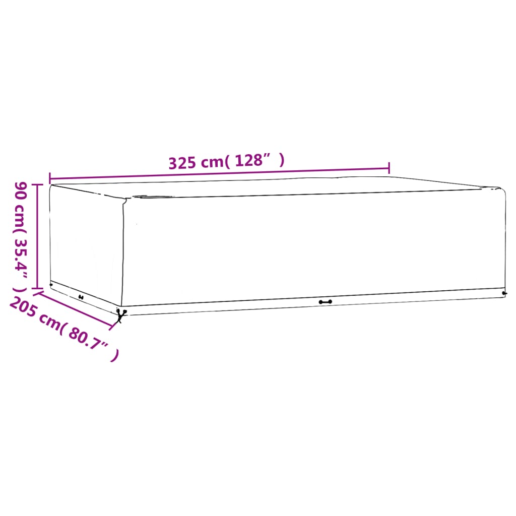 Copertura Mobili Giardino 16 Occhielli 325x205x90 Rettangolare | homemem39
