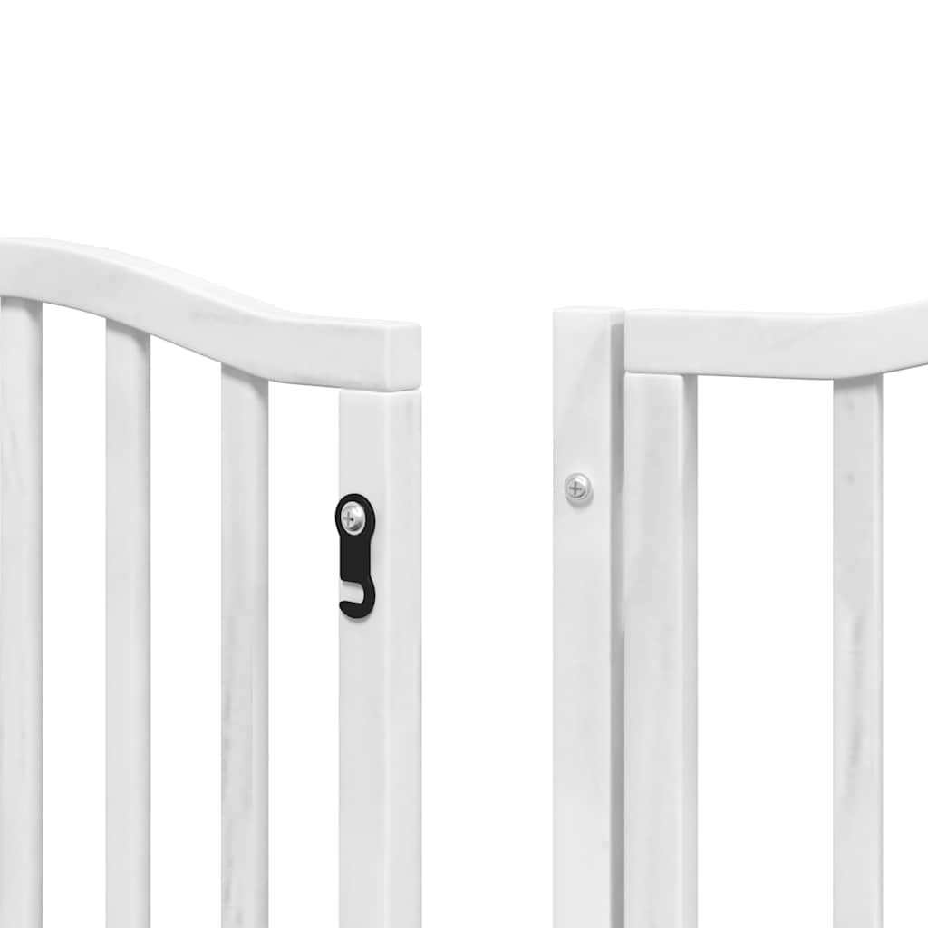 Cancello Cani Porta Pieghevole Bianco 9 Pannelli 450 cm Pioppo | homemem39