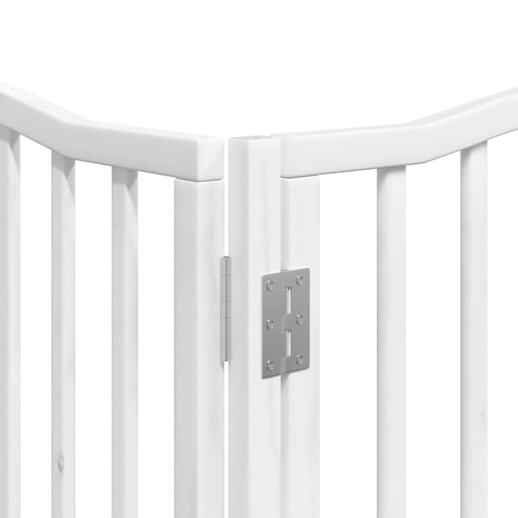 Cancello Cani Porta Pieghevole Bianco 12 Pannelli 640 cm Pioppo | homemem39