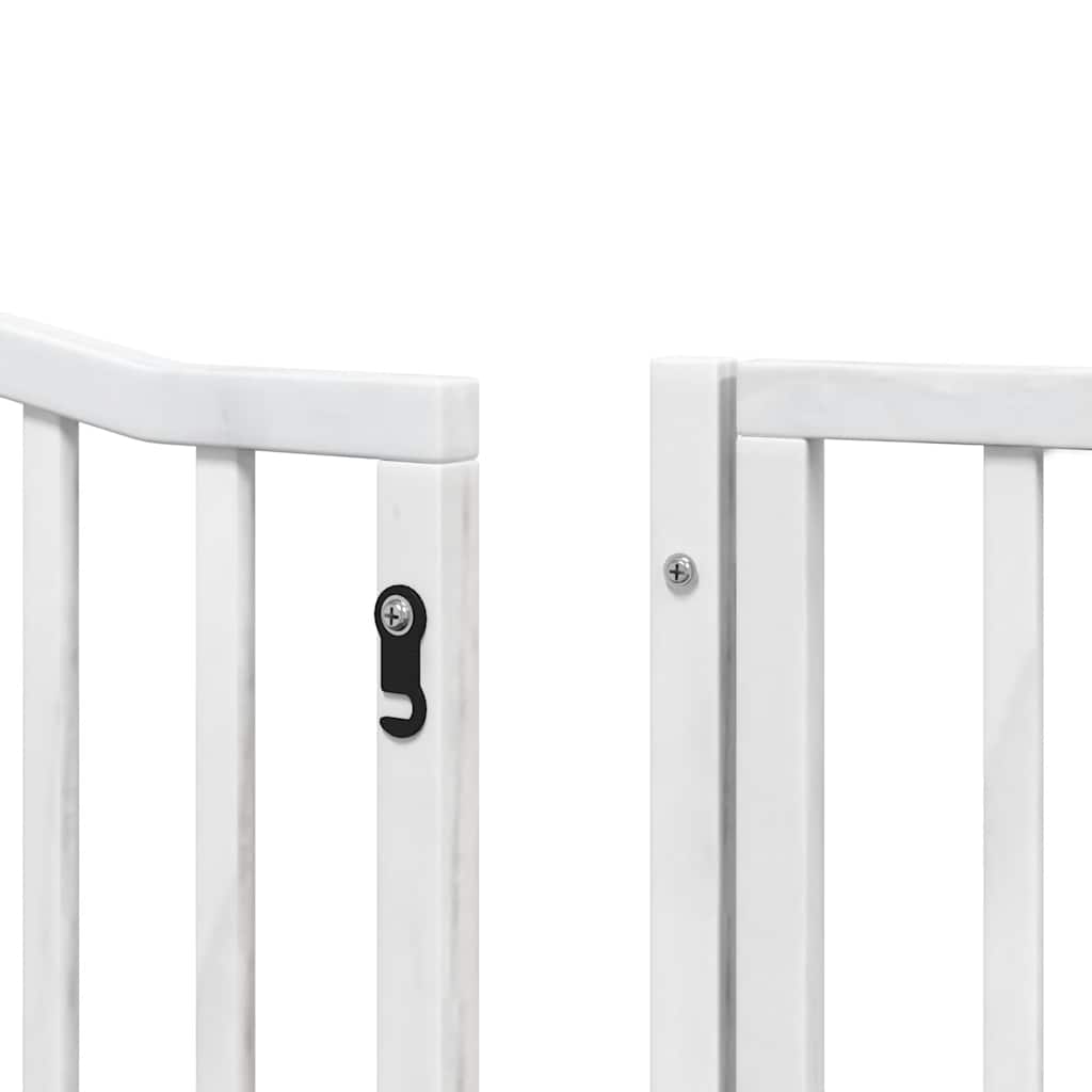 Cancello Cani Porta Pieghevole Bianco 10 Pannelli 800 cm Pioppo | homemem39