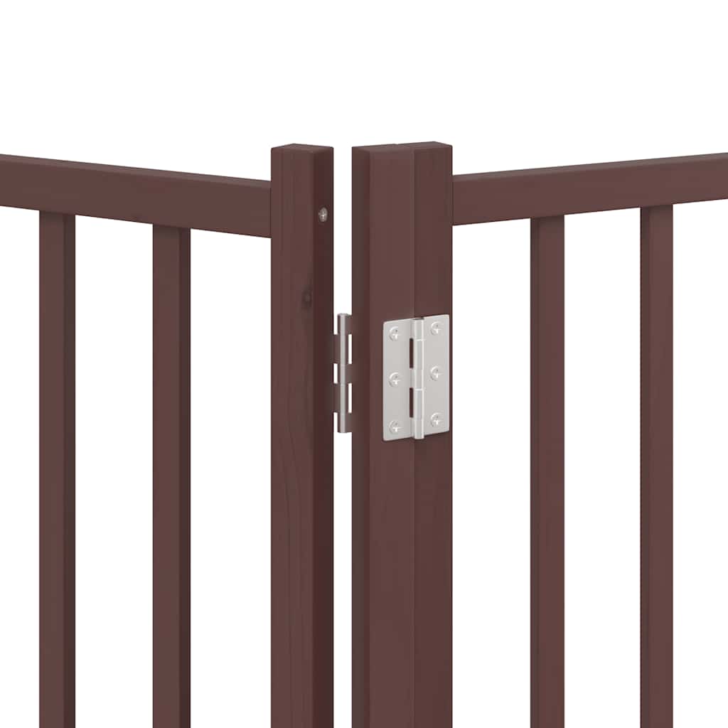 Cancello Cani Porta Pieghevole Marrone 9 Pannelli 450cm Pioppo | homemem39