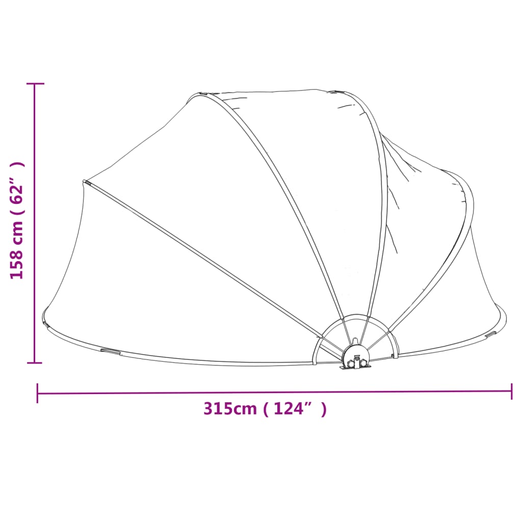 Cupola per Piscina Rotonda 315x158 cm PVC - homemem39