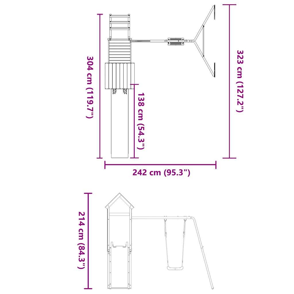 Set da Gioco da Esterno in Legno Massello di Pino | homemem39