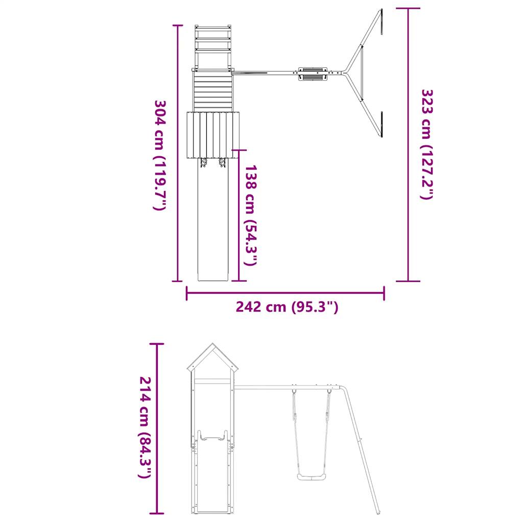Set da Gioco da Esterno in Legno di Pino Impregnato | homemem39